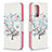Leather Case Stands Fashionable Pattern Flip Cover Holder B01F for Samsung Galaxy A52 5G White