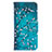 Leather Case Stands Fashionable Pattern Flip Cover Holder B01F for Samsung Galaxy A70 Cyan