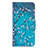 Leather Case Stands Fashionable Pattern Flip Cover Holder B01F for Samsung Galaxy M10 Cyan