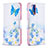 Leather Case Stands Fashionable Pattern Flip Cover Holder B01F for Samsung Galaxy Note 20 5G Blue