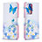 Leather Case Stands Fashionable Pattern Flip Cover Holder B01F for Samsung Galaxy Note 20 Ultra 5G Blue