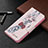 Leather Case Stands Fashionable Pattern Flip Cover Holder B01F for Samsung Galaxy S21 5G Gray