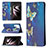 Leather Case Stands Fashionable Pattern Flip Cover Holder B01F for Samsung Galaxy S21 Ultra 5G