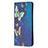 Leather Case Stands Fashionable Pattern Flip Cover Holder B01F for Samsung Galaxy S22 Ultra 5G Blue