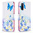 Leather Case Stands Fashionable Pattern Flip Cover Holder B01F for Vivo Y12s Blue