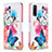 Leather Case Stands Fashionable Pattern Flip Cover Holder B01F for Vivo Y12s Colorful
