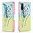 Leather Case Stands Fashionable Pattern Flip Cover Holder B01F for Vivo Y20s