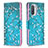 Leather Case Stands Fashionable Pattern Flip Cover Holder B01F for Xiaomi Mi 11X Pro 5G Cyan