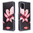 Leather Case Stands Fashionable Pattern Flip Cover Holder B03F for Samsung Galaxy A51 4G Red
