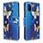 Leather Case Stands Fashionable Pattern Flip Cover Holder B03F for Samsung Galaxy A51 4G Sky Blue