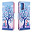 Leather Case Stands Fashionable Pattern Flip Cover Holder B03F for Samsung Galaxy Note 20 5G Clove Purple
