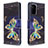 Leather Case Stands Fashionable Pattern Flip Cover Holder B03F for Samsung Galaxy S20 Black
