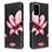 Leather Case Stands Fashionable Pattern Flip Cover Holder B03F for Samsung Galaxy S20 Red