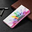 Leather Case Stands Fashionable Pattern Flip Cover Holder B03F for Samsung Galaxy S21 5G Colorful