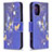 Leather Case Stands Fashionable Pattern Flip Cover Holder B03F for Xiaomi Poco M5S Navy Blue