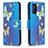 Leather Case Stands Fashionable Pattern Flip Cover Holder B03F for Xiaomi Poco M5S Sky Blue