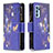Leather Case Stands Fashionable Pattern Flip Cover Holder B04F for Oppo Reno6 Pro 5G India