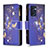 Leather Case Stands Fashionable Pattern Flip Cover Holder B04F for Oppo Reno7 5G