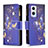 Leather Case Stands Fashionable Pattern Flip Cover Holder B04F for Oppo Reno7 Lite 5G