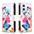 Leather Case Stands Fashionable Pattern Flip Cover Holder B04F for Oppo Reno7 Lite 5G Colorful