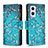 Leather Case Stands Fashionable Pattern Flip Cover Holder B04F for Oppo Reno7 Z 5G