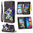 Leather Case Stands Fashionable Pattern Flip Cover Holder B04F for Samsung Galaxy A20