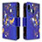 Leather Case Stands Fashionable Pattern Flip Cover Holder B04F for Samsung Galaxy A20e Navy Blue