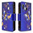Leather Case Stands Fashionable Pattern Flip Cover Holder B04F for Samsung Galaxy A30 Navy Blue