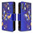 Leather Case Stands Fashionable Pattern Flip Cover Holder B04F for Samsung Galaxy A70 Navy Blue