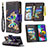 Leather Case Stands Fashionable Pattern Flip Cover Holder B04F for Samsung Galaxy M40S