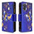 Leather Case Stands Fashionable Pattern Flip Cover Holder B04F for Samsung Galaxy S20 Navy Blue