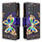 Leather Case Stands Fashionable Pattern Flip Cover Holder B04F for Samsung Galaxy S20 Ultra 5G Black