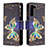 Leather Case Stands Fashionable Pattern Flip Cover Holder B04F for Samsung Galaxy S21 Plus 5G