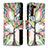 Leather Case Stands Fashionable Pattern Flip Cover Holder B04F for Samsung Galaxy S21 Plus 5G Green