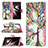 Leather Case Stands Fashionable Pattern Flip Cover Holder B04F for Samsung Galaxy S21 Ultra 5G