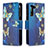 Leather Case Stands Fashionable Pattern Flip Cover Holder B04F for Samsung Galaxy S22 5G