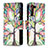 Leather Case Stands Fashionable Pattern Flip Cover Holder B04F for Samsung Galaxy S22 Plus 5G