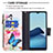 Leather Case Stands Fashionable Pattern Flip Cover Holder B04F for Vivo Y11s