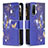 Leather Case Stands Fashionable Pattern Flip Cover Holder B04F for Vivo Y12s Navy Blue