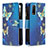 Leather Case Stands Fashionable Pattern Flip Cover Holder B04F for Vivo Y30 Blue