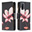 Leather Case Stands Fashionable Pattern Flip Cover Holder B04F for Vivo Y30 Red