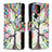 Leather Case Stands Fashionable Pattern Flip Cover Holder B05F for Samsung Galaxy S21 Ultra 5G Mixed