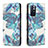 Leather Case Stands Fashionable Pattern Flip Cover Holder B05F for Xiaomi Redmi Note 11S 5G Sky Blue