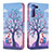 Leather Case Stands Fashionable Pattern Flip Cover Holder B09F for Samsung Galaxy S21 5G Clove Purple