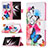 Leather Case Stands Fashionable Pattern Flip Cover Holder B09F for Samsung Galaxy S21 Ultra 5G