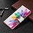 Leather Case Stands Fashionable Pattern Flip Cover Holder B09F for Samsung Galaxy S21 Ultra 5G Colorful
