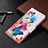 Leather Case Stands Fashionable Pattern Flip Cover Holder B09F for Samsung Galaxy S21 Ultra 5G Hot Pink