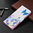 Leather Case Stands Fashionable Pattern Flip Cover Holder B09F for Samsung Galaxy S21 Ultra 5G Sky Blue