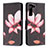 Leather Case Stands Fashionable Pattern Flip Cover Holder B09F for Samsung Galaxy S22 Plus 5G Brown