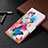 Leather Case Stands Fashionable Pattern Flip Cover Holder B09F for Samsung Galaxy S22 Ultra 5G Hot Pink